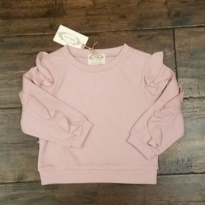 blush pink ruffle top